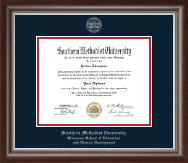 Southern Methodist University Silver Embossed Diploma Frame in Devonshire