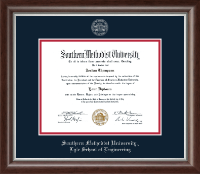 Southern Methodist University diploma frame - Silver Embossed Diploma Frame in Devonshire