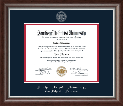 Southern Methodist University diploma frame - Silver Embossed Diploma Frame in Devonshire