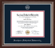 Southern Methodist University Silver Embossed Diploma Frame in Devonshire