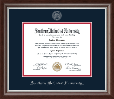 Southern Methodist University diploma frame - Silver Embossed Diploma Frame in Devonshire