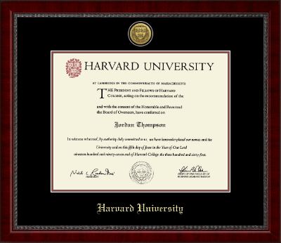 Harvard University diploma frame - Gold Engraved Medallion Diploma Frame in Sutton