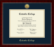Catawba College Gold Engraved Medallion Diploma Frame in Sutton