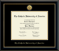 The Catholic University of America diploma frame - Gold Engraved Medallion Diploma Frame in Onyx Gold
