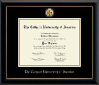 The Catholic University of America diploma frame - Gold Engraved Medallion Diploma Frame in Onyx Gold