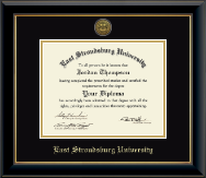 East Stroudsburg University diploma frame - Gold Engraved Medallion Diploma Frame in Onyx Gold