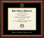 Palmer College of Chiropractic Iowa Gold Embossed Diploma Frame in Lancaster