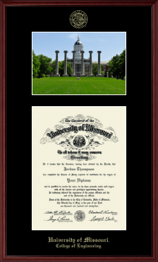 University of Missouri Columbia diploma frame - Campus Scene Diploma Frame in Camby