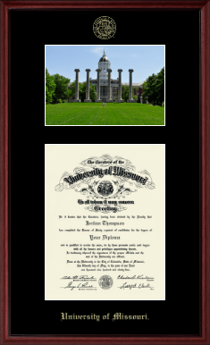 University of Missouri Columbia diploma frame - Campus Scene Diploma Frame in Camby