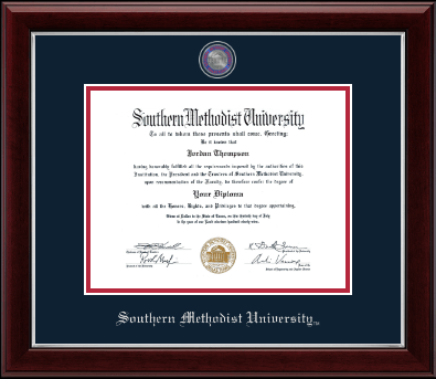 Southern Methodist University diploma frame - Masterpiece Medallion Diploma Frame in Gallery Silver