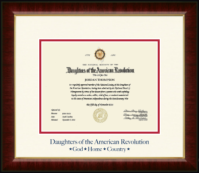 Daughters of the American Revolution certificate frame - Navy Embossed Certificate Frame in Murano