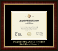 Daughters of the American Revolution Gold Embossed Certificate Frame in Murano