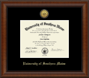 University of Southern Maine Gold Engraved Medallion Diploma Frame in Austin
