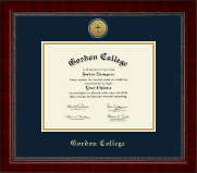 Gordon College in Massachusetts diploma frame - Gold Engraved Medallion Diploma Frame in Sutton
