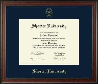 Shorter University diploma frame - Gold Embossed Diploma Frame in Studio