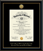 University of Missouri Kansas City diploma frame - Gold Engraved Medallion Diploma Frame in Onyx Gold