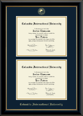 Columbia International University diploma frame - Double Diploma Frame in Onyx Gold