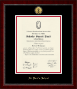 St. Paul's School New Hampshire diploma frame - Gold Engraved Medallion Diploma Frame in Sutton