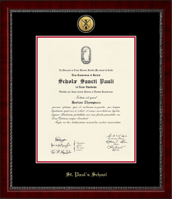 St. Paul's School New Hampshire diploma frame - Gold Engraved Medallion Diploma Frame in Sutton