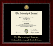 The University of Vermont Gold Engraved Medallion Diploma Frame in Sutton
