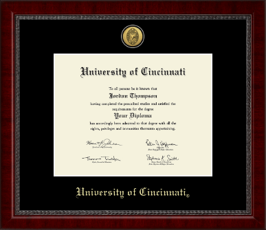 University of Cincinnati diploma frame - Gold Engraved Medallion Diploma Frame in Sutton