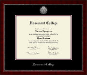 Rosemont College Silver Engraved Medallion Diploma Frame in Sutton