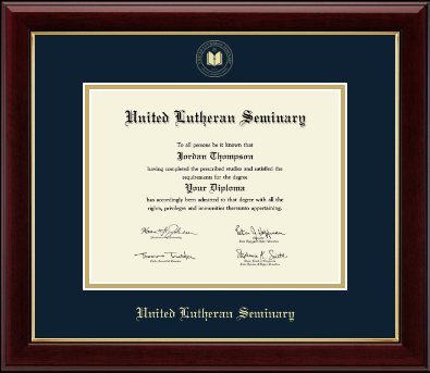 United Lutheran Seminary diploma frame - Gold Embossed Diploma Frame in Gallery