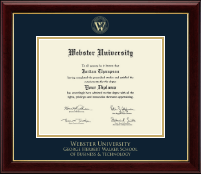 Webster University diploma frame - Gold Embossed Diploma Frame in Gallery