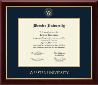 Webster University Gold Embossed Diploma Frame in Gallery