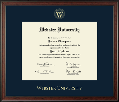 Webster University diploma frame - Gold Embossed Diploma Frame in Studio