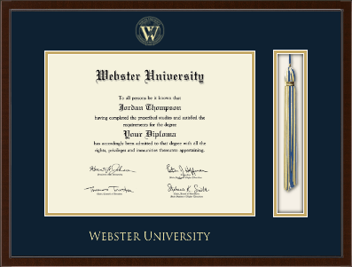 Webster University diploma frame - Tassel & Cord Diploma Frame in Delta