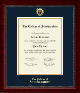 The College at Southeastern diploma frame - Gold Engraved Medallion Diploma Frame in Sutton