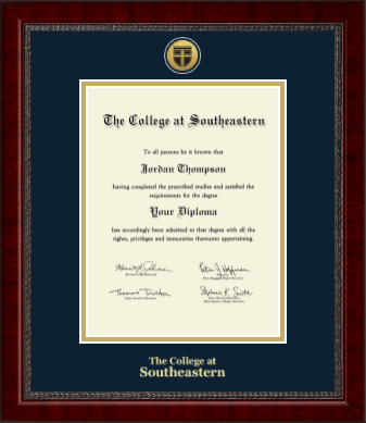 The College at Southeastern diploma frame - Gold Engraved Medallion Diploma Frame in Sutton