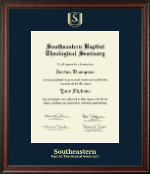 Southeastern Baptist Theological Seminary Gold Embossed Diploma Frame in Studio
