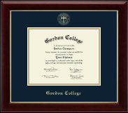 Gordon College in Massachusetts diploma frame - Gold Embossed Diploma Frame in Gallery