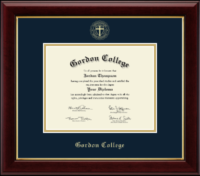 Gordon College in Massachusetts diploma frame - Gold Embossed Diploma Frame in Gallery