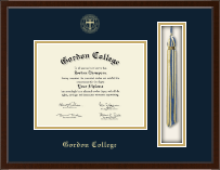 Gordon College in Massachusetts diploma frame - Tassel Edition Diploma Frame in Delta