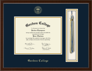Gordon College in Massachusetts diploma frame - Tassel & Cord Diploma Frame in Delta