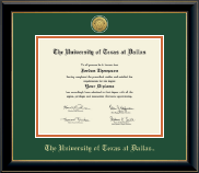 The University of Texas at Dallas diploma frame - Gold Engraved Medallion Diploma Frame in Onyx Gold