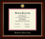 Hamline University diploma frame - Gold Engraved Medallion Diploma Frame in Murano
