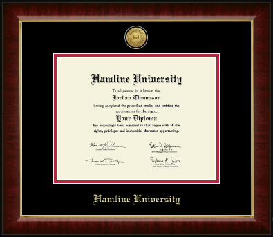 Hamline University diploma frame - Gold Engraved Medallion Diploma Frame in Murano