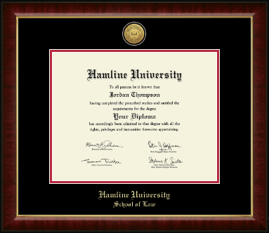 Hamline University diploma frame - Gold Engraved Medallion Diploma Frame in Murano