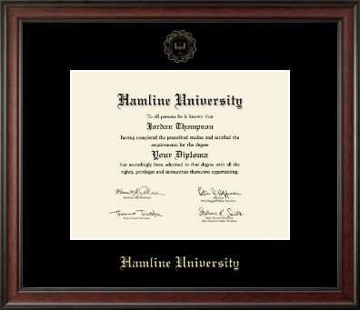 Hamline University diploma frame - Gold Embossed Diploma Frame in Studio