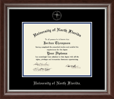 University of North Florida diploma frame - Silver Embossed Diploma Frame in Devonshire