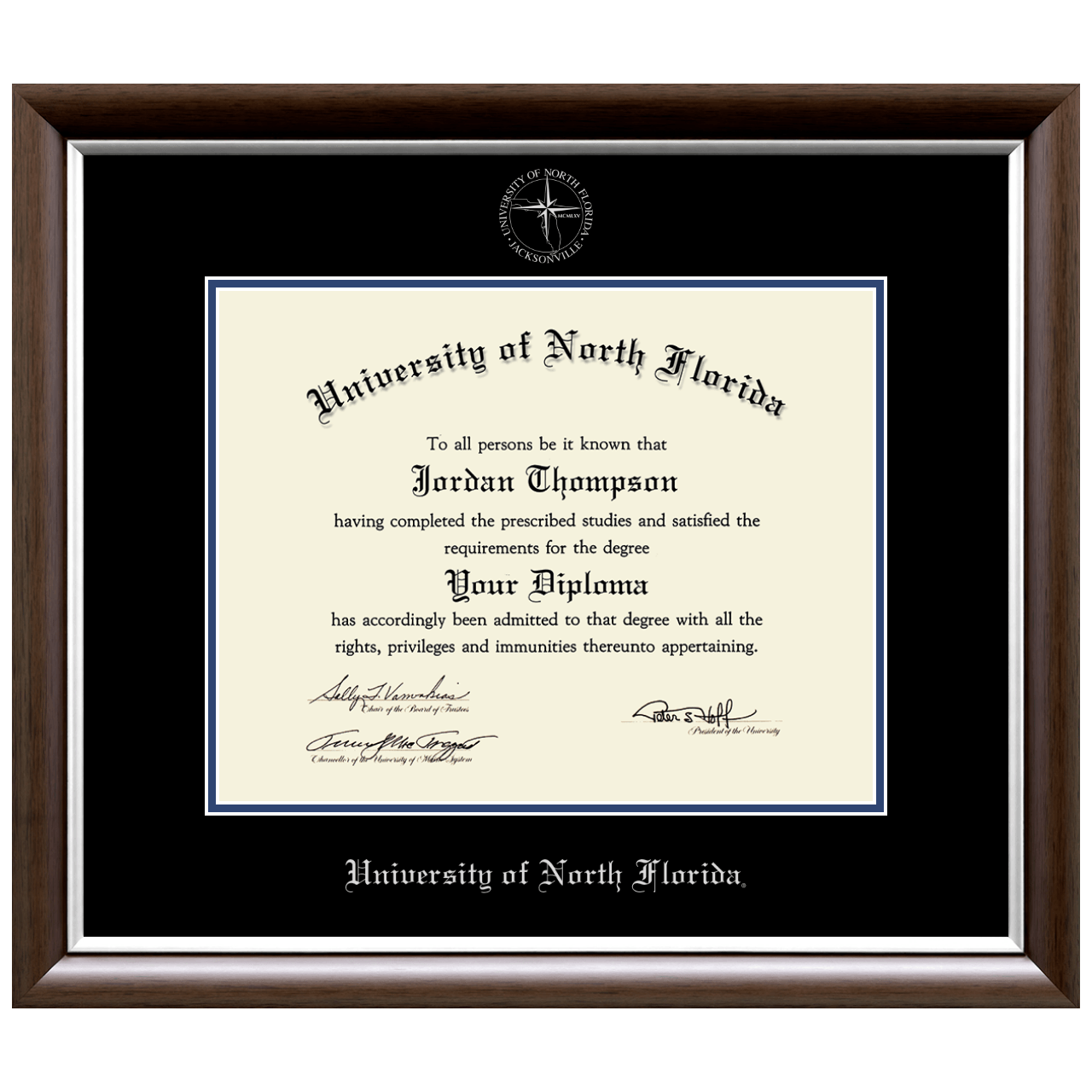 Masters/PhD Silver Embossed Diploma Frame in Devonshire University of