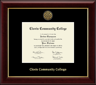 Clovis Community College diploma frame - Gold Engraved Medallion Diploma Frame in Gallery