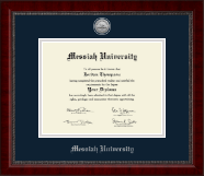 Messiah University diploma frame - Silver Engraved Medallion Diploma Frame in Sutton