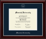 Messiah University Silver Embossed Diploma Frame in Gallery Silver