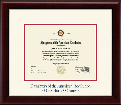Daughters of the American Revolution certificate frame - Navy Embossed Certificate Frame in Gallery