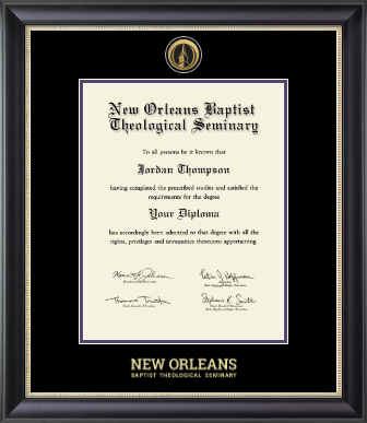 New Orleans Baptist Theological Seminary diploma frame - Gold Engraved Medallion Diploma Frame in Noir